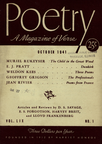 October 1941 Poetry Magazine cover