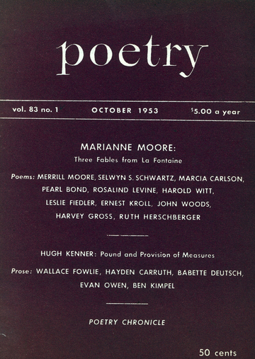 October 1953 Poetry Magazine cover