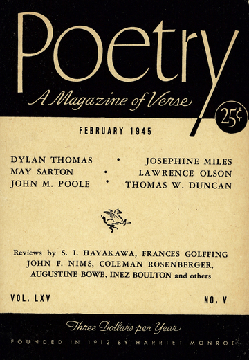 February 1945 Poetry Magazine cover