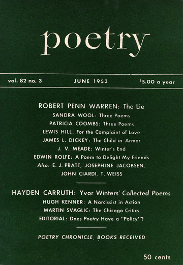 June 1953 Poetry Magazine cover