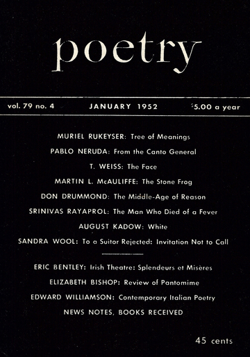 January 1952 Poetry Magazine cover
