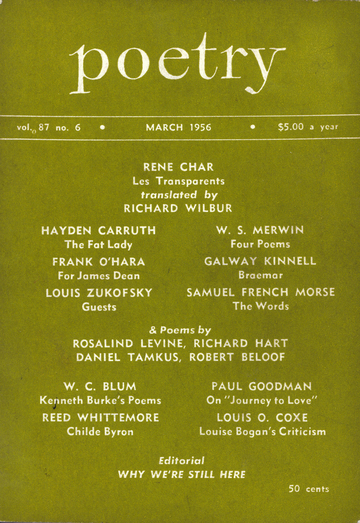 March 1956 Poetry Magazine cover