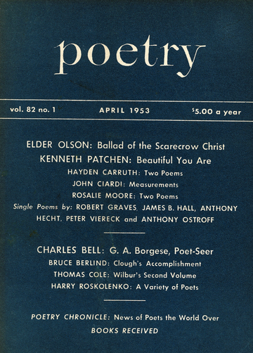 April 1953 Poetry Magazine cover