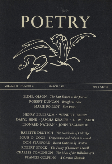 March 1958 Poetry Magazine cover