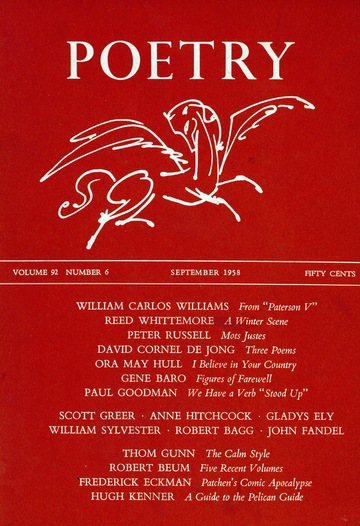 September 1958 Poetry Magazine cover