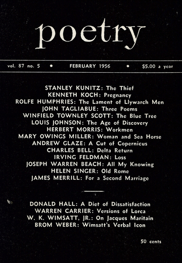 February 1956 Poetry Magazine cover