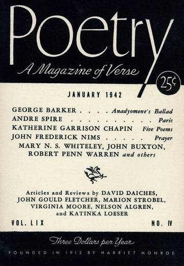 January 1942 Poetry Magazine cover