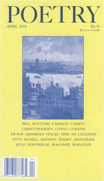 April 2003 Poetry Magazine cover
