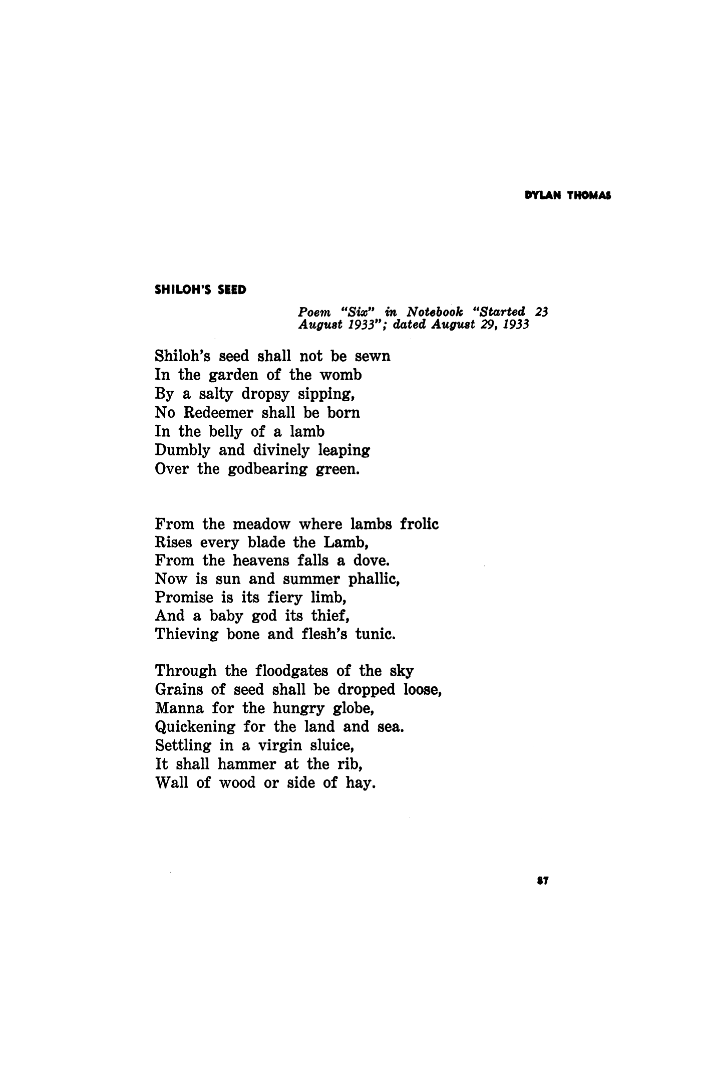 From the archive: dylan thomas by the editors From the Archive: Dylan Thomas by The Editors | Poetry Foundation