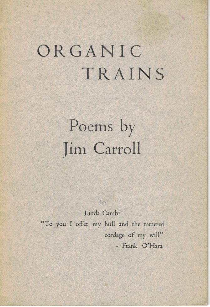 Vincent Katz, Jim Carroll, Organic Trains, cover